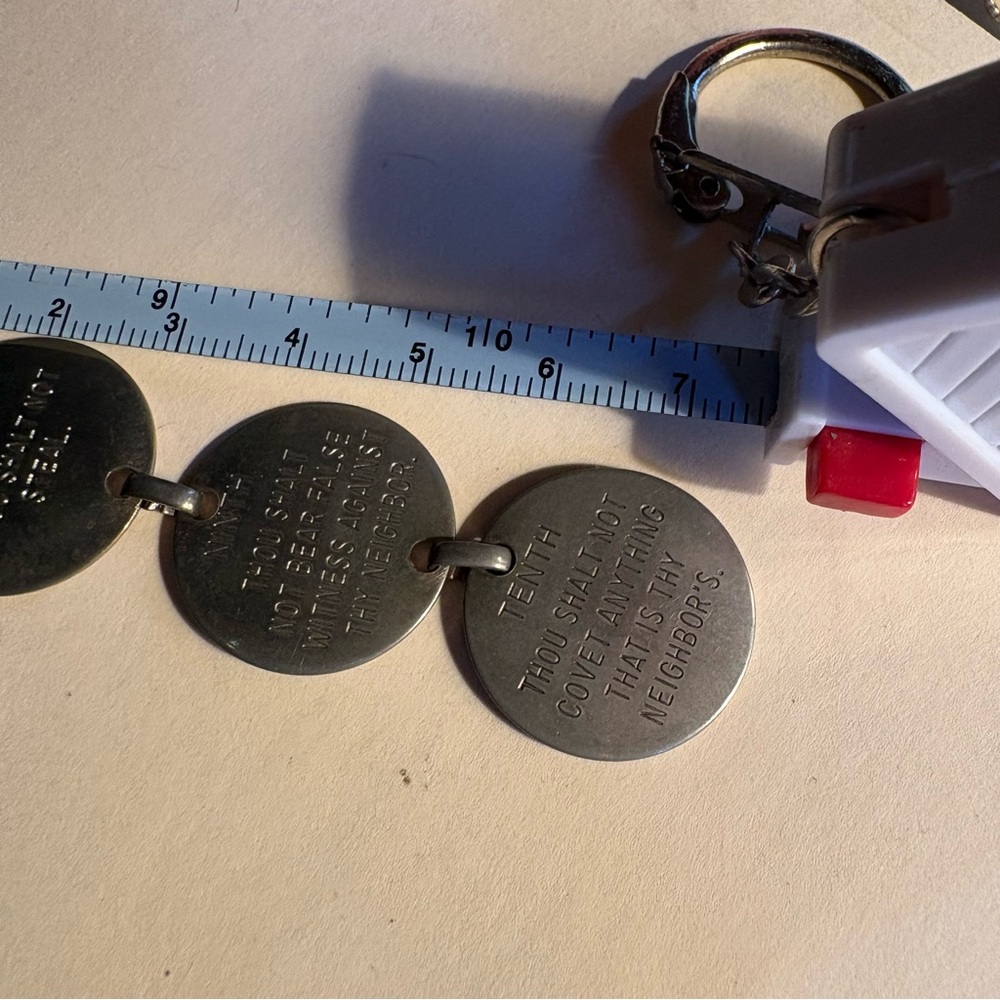 Ten Commandments Silver Disc Bracelet - image 5